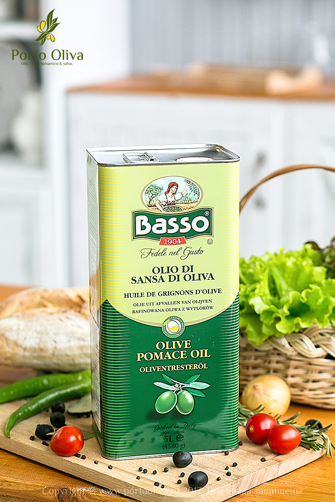 Масло оливковое BASSO (Pomace olive oil) 5л фотография